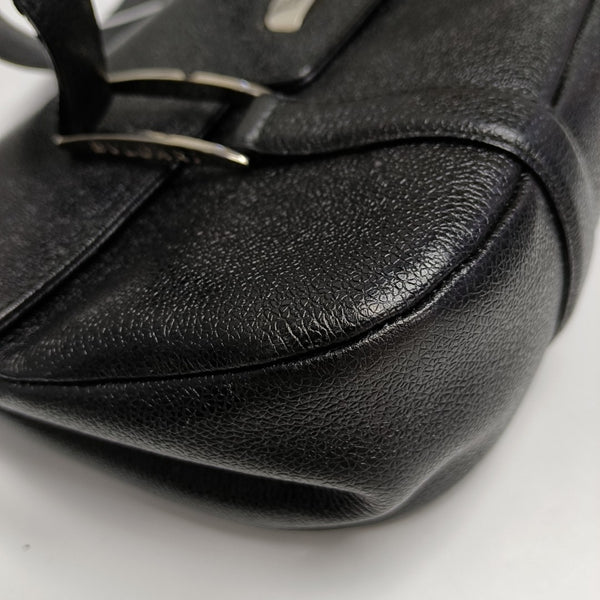 BVLGARI LOGO Calfskin Black