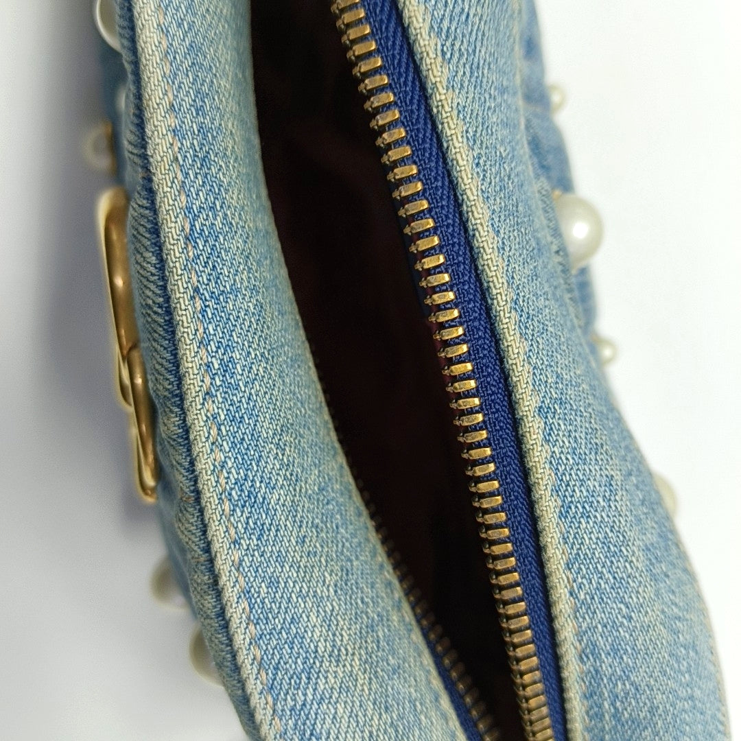 GG Marmont Small Quilted Canvas Blue