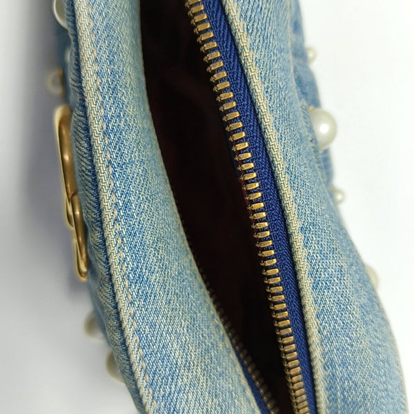 GG Marmont Small Quilted Canvas Blue