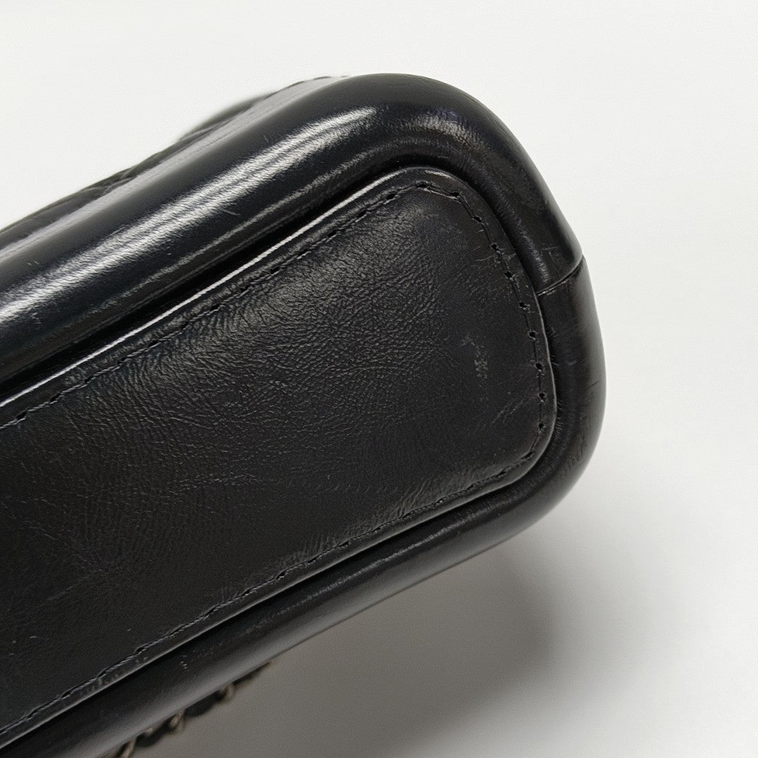 GABRIELLE Small Quilted Calfskin Black