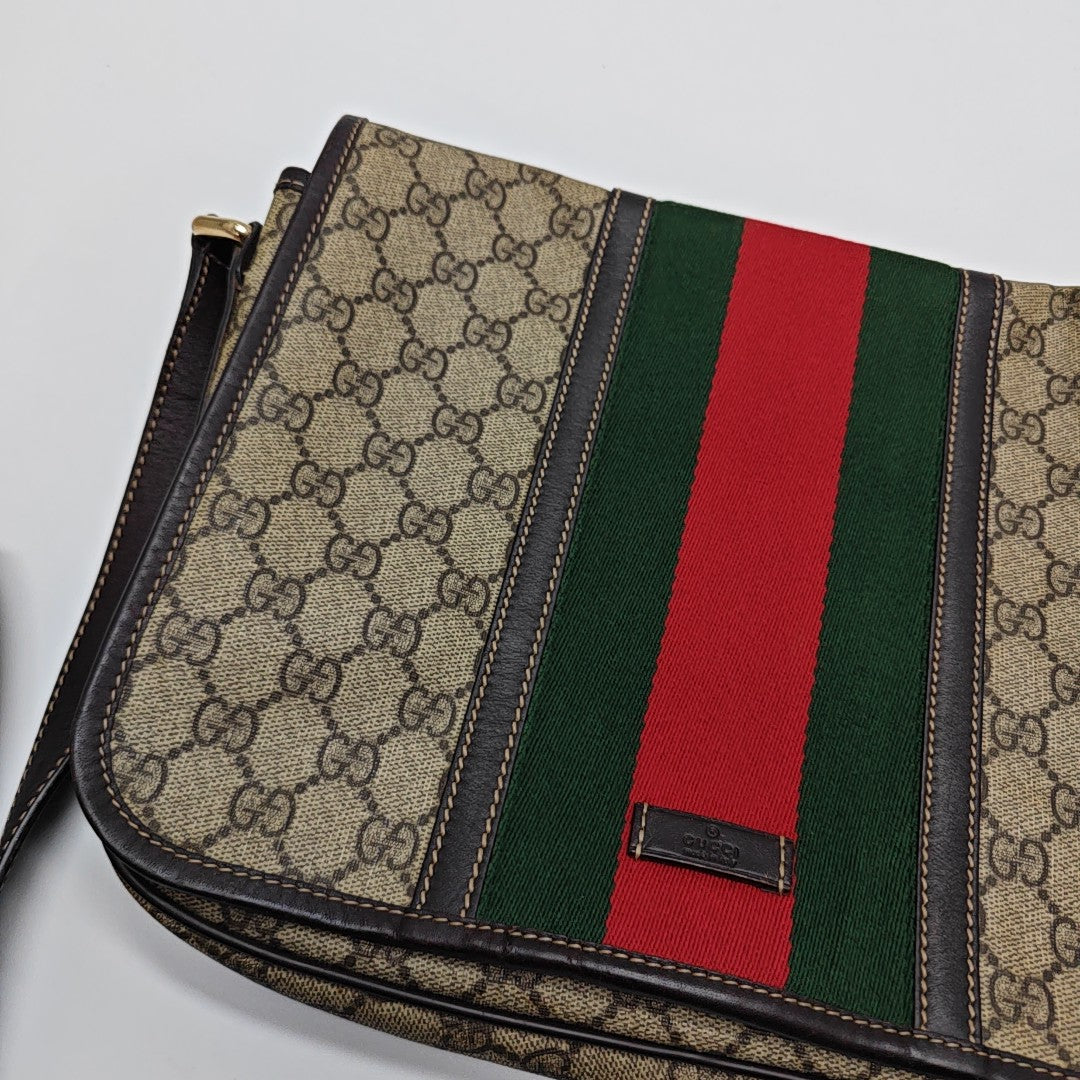Monogram Coated Canvas Crossbody Bag Beige