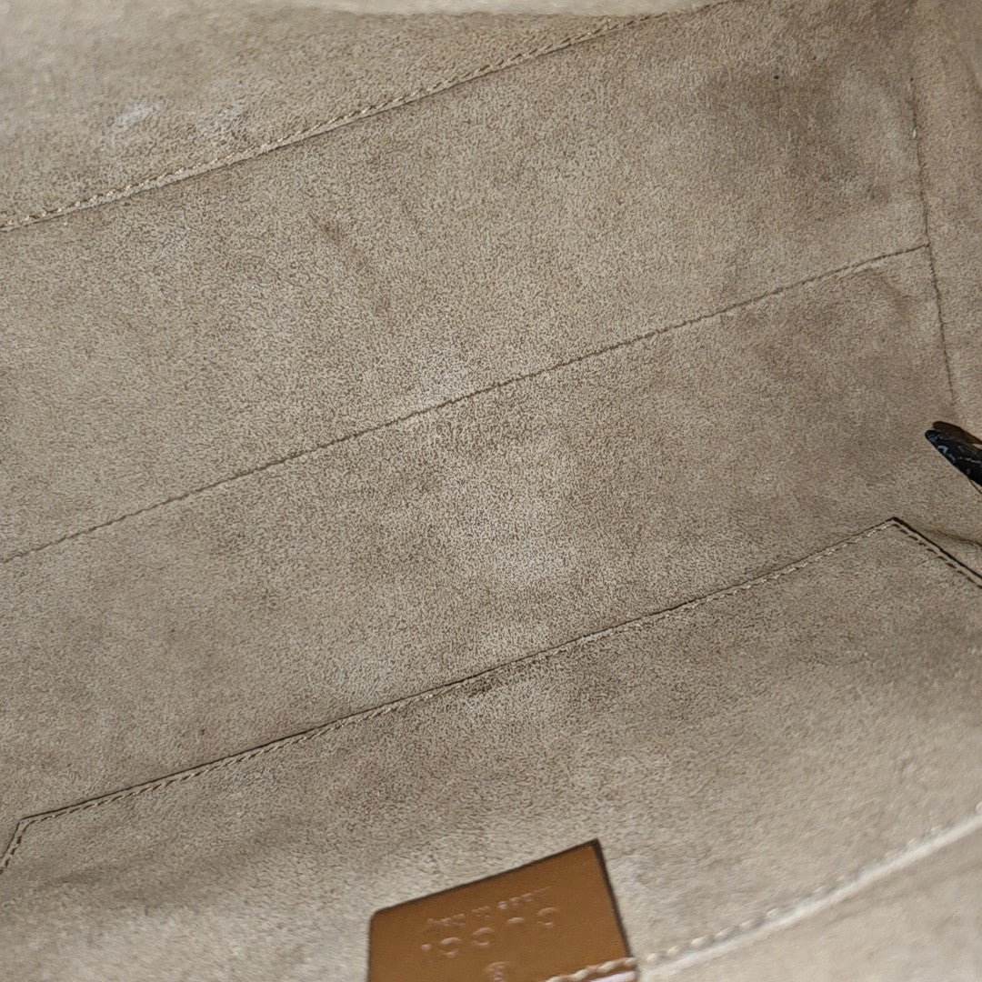 Padlock Small Monogram Coated Canvas Beige