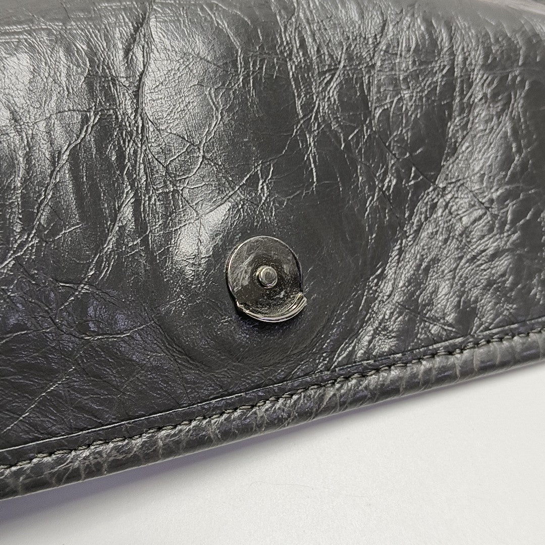 NIKI Small Chevron Calfskin Gray