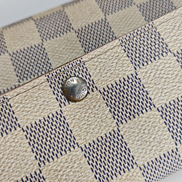 PORTE MONNAIE Damier Azur Coated Canvas White