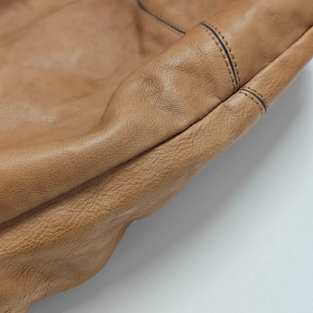 Calfskin Top Handle Bag Brown