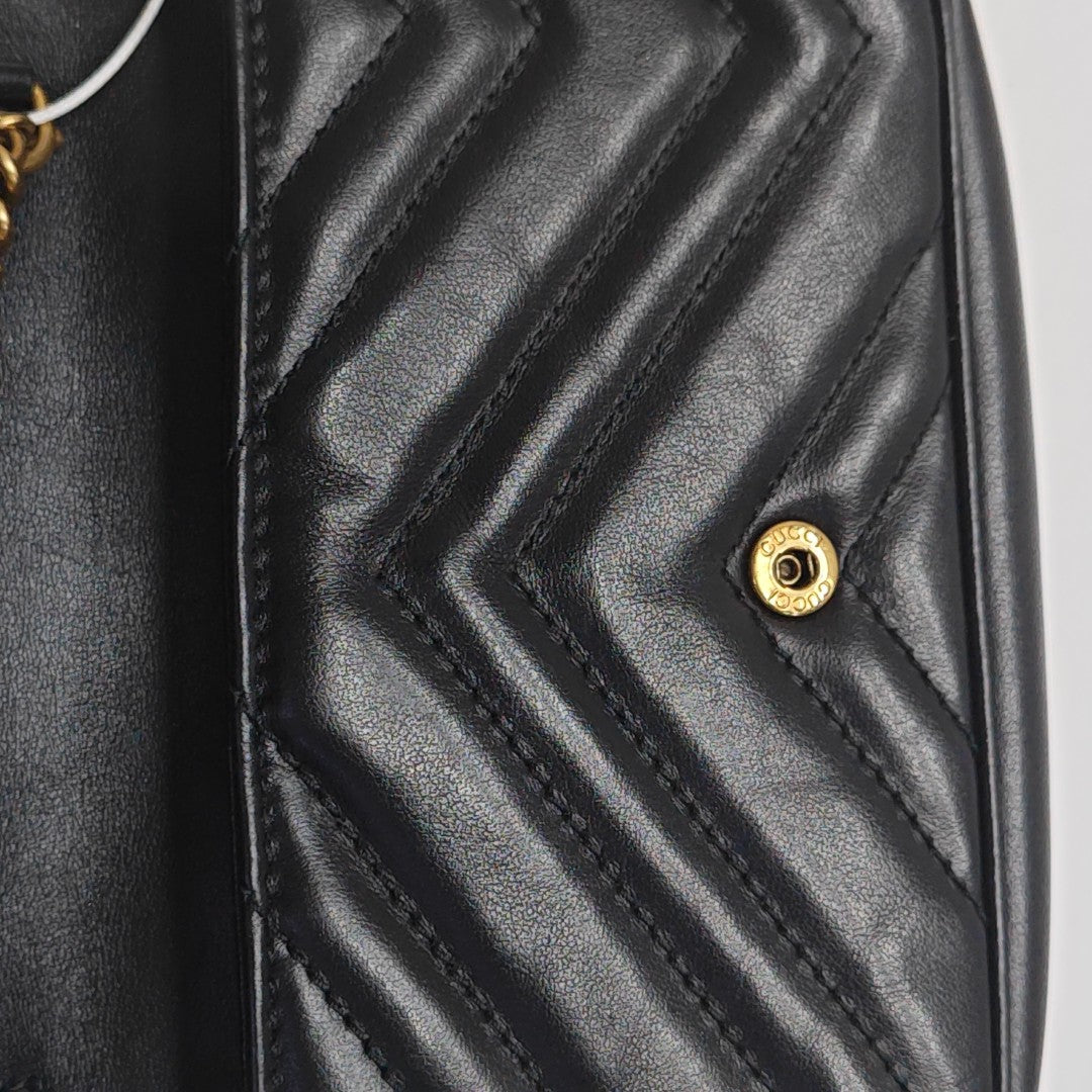 GG Marmont Mini Quilted Calfskin Black