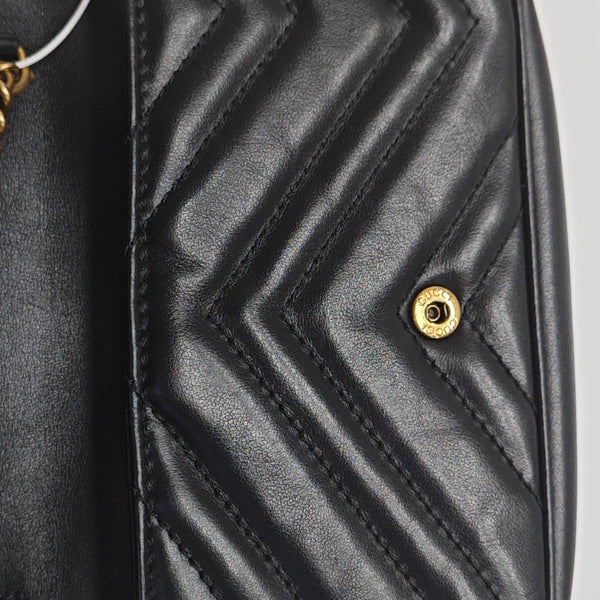 GG Marmont Mini Quilted Calfskin Black