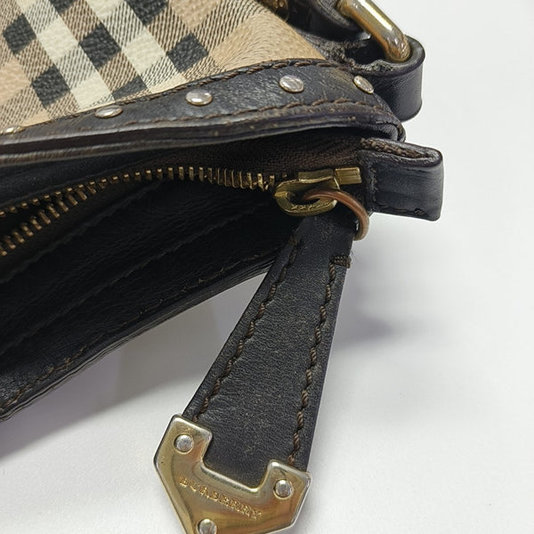 Coated Canvas Shoulder Bag Beige