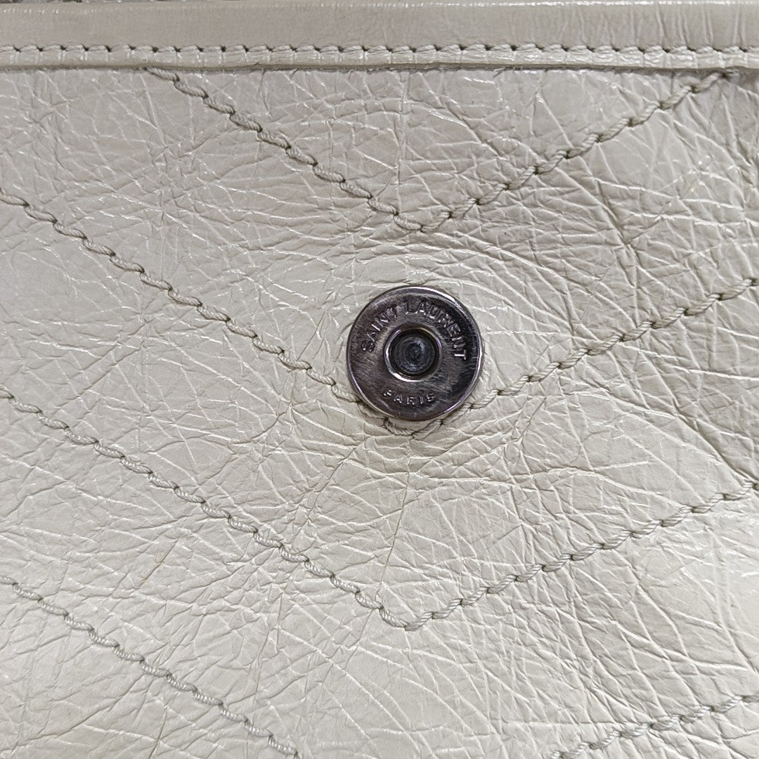 NIKI Medium Chevron Calfskin Beige