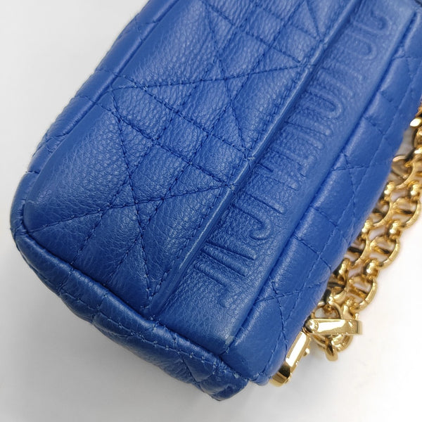 Dior Caro Super Mini Cannage Calfskin Blue