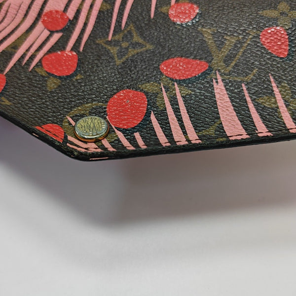 SARAH Monogram Coated Canvas Brown Wallet