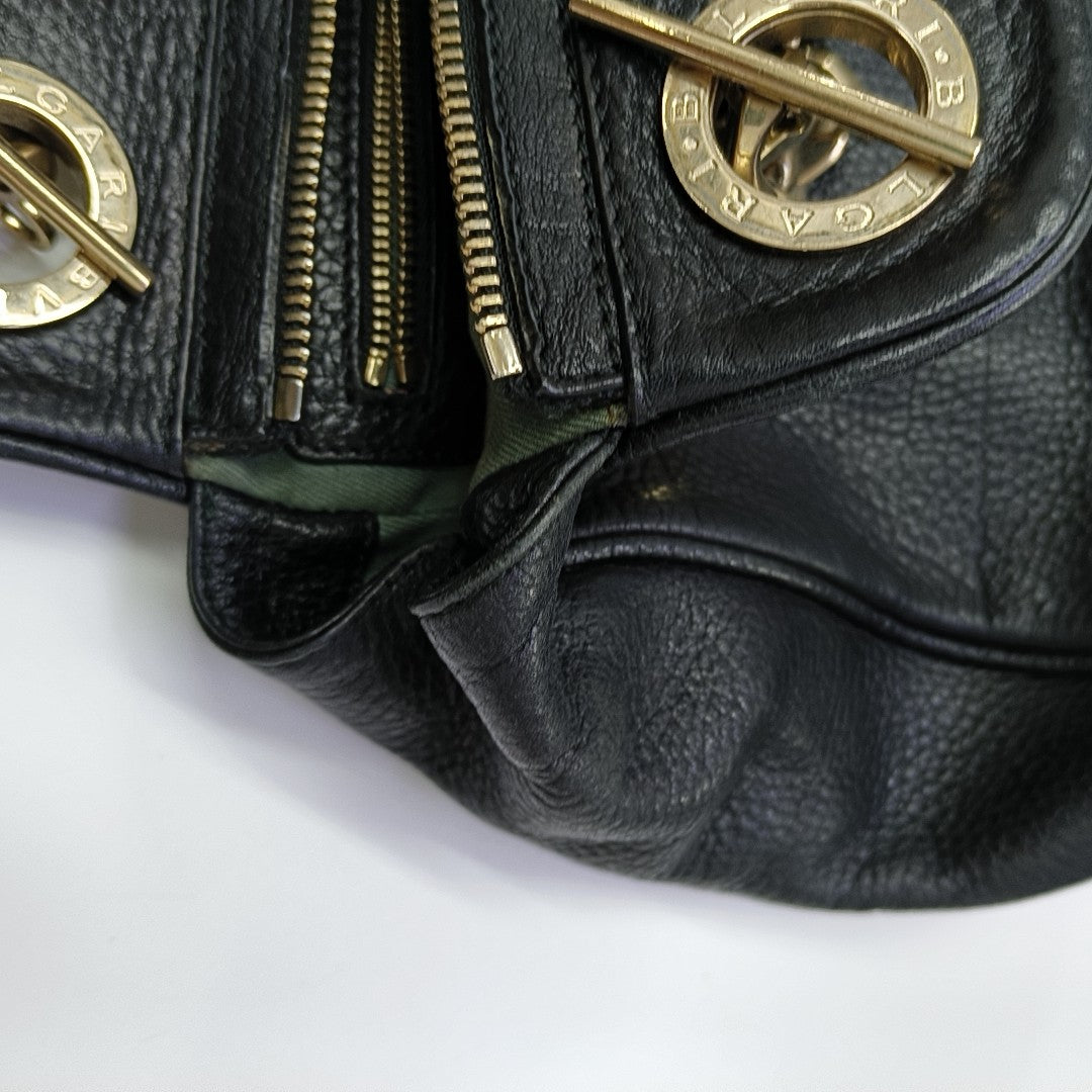 Calfskin Top Handle Bag Black