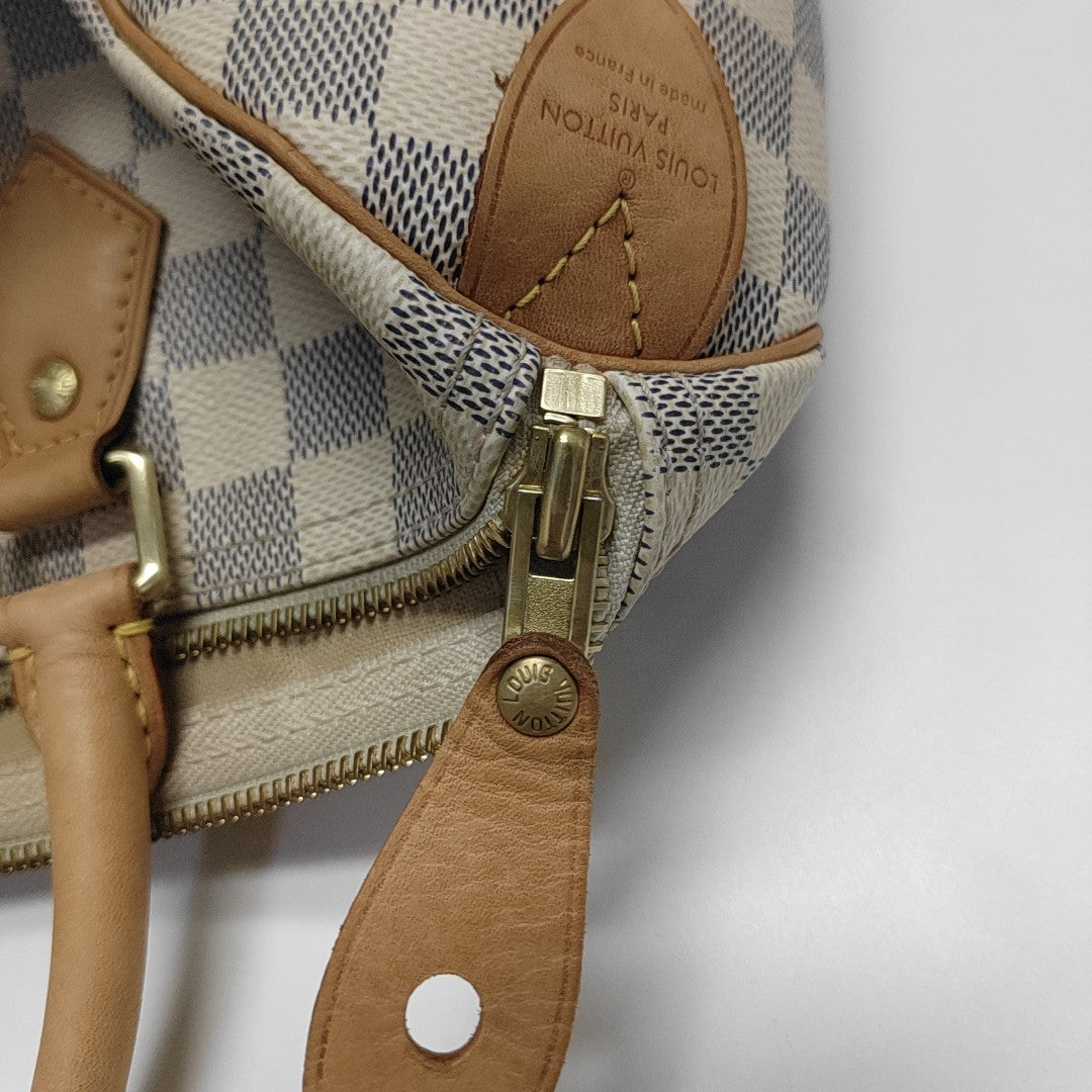 SPEEDY 30 Damier Azur Coated Canvas White