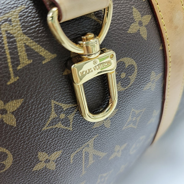 KEEPALL 60 Monogram Coated Canvas Brown