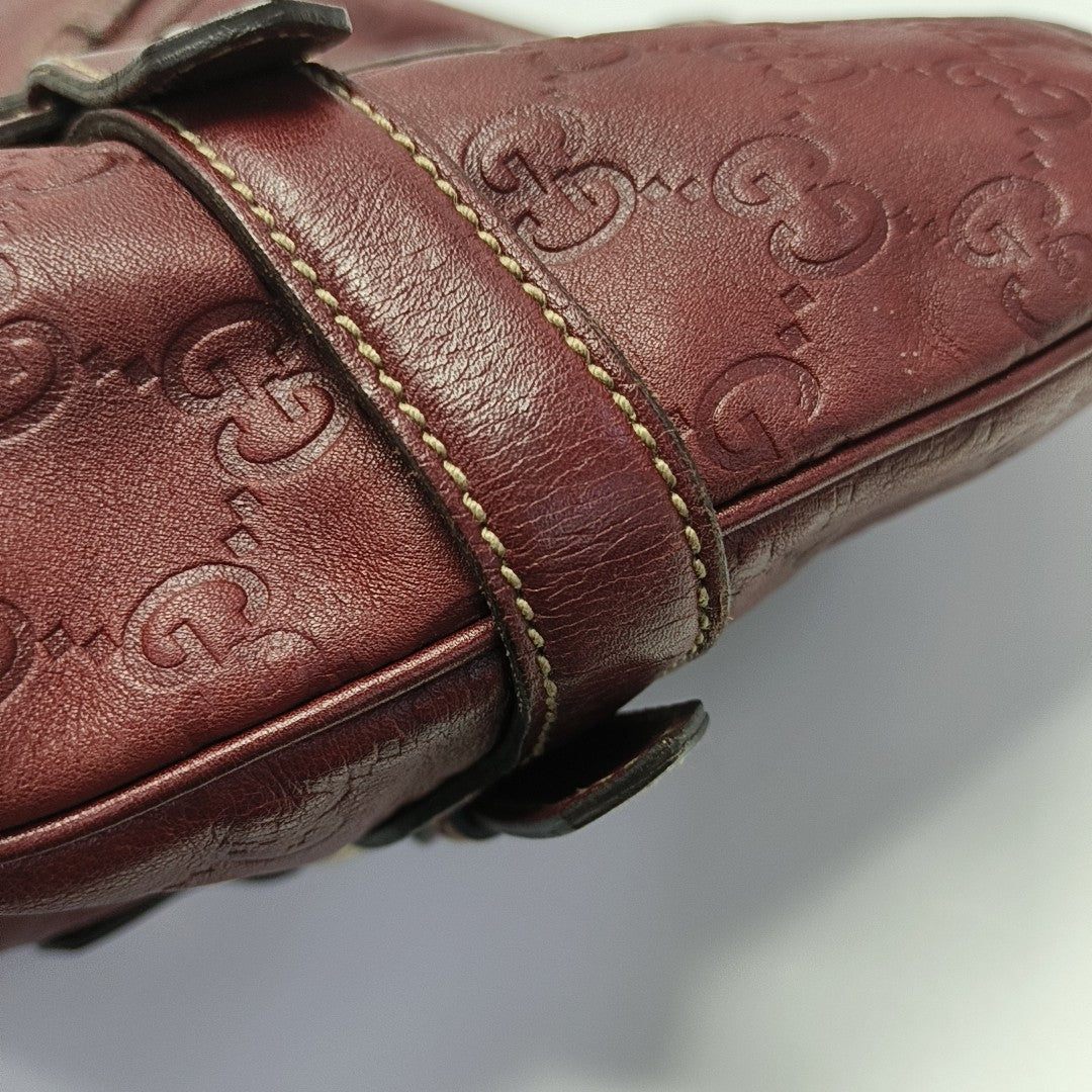 Monogram Calfskin Shoulder Bag Red