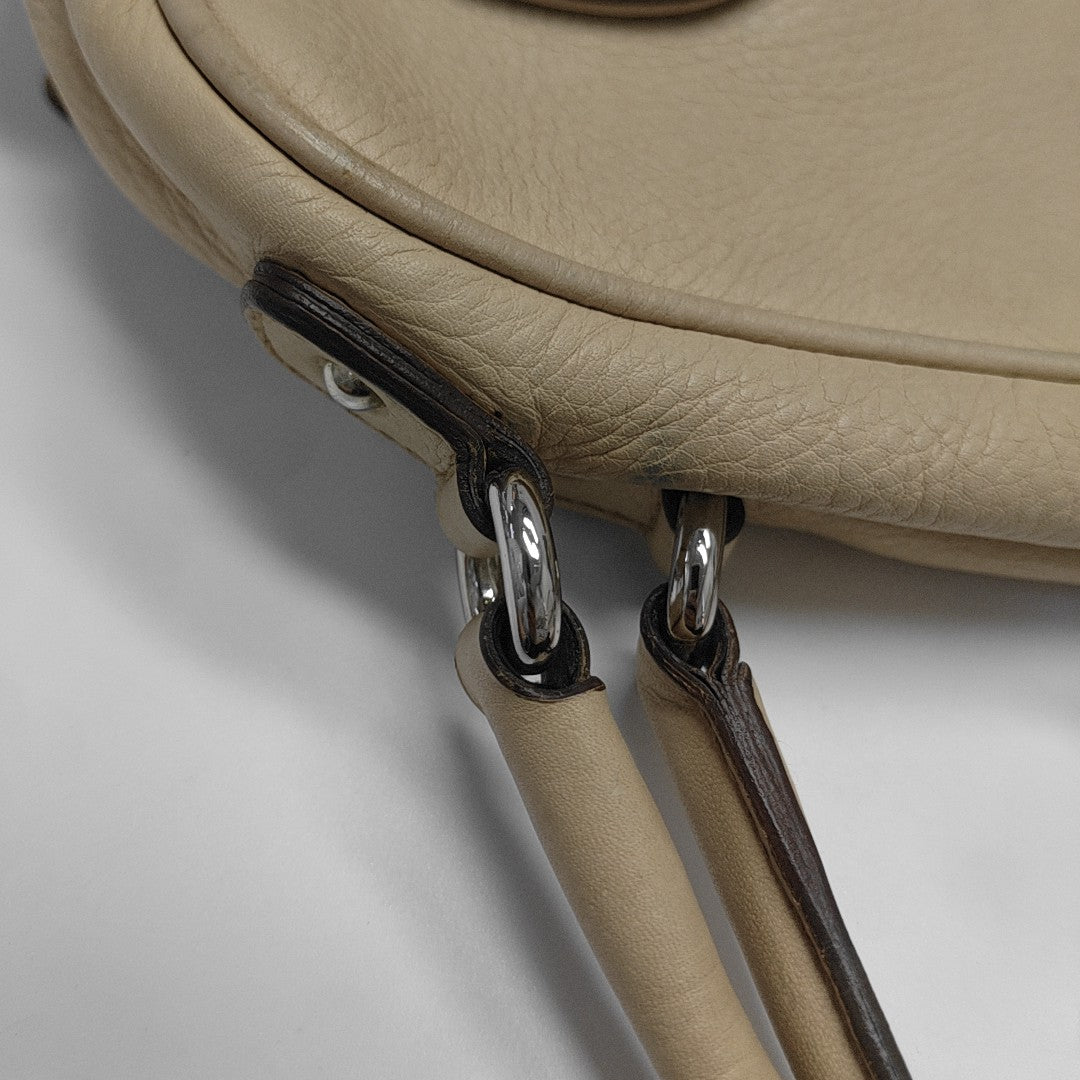 Calfskin Top Handle Bag Beige