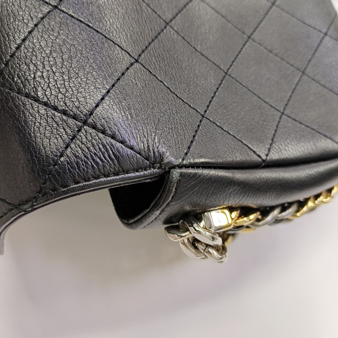 Quilted Calfskin Shoulder Bag Black