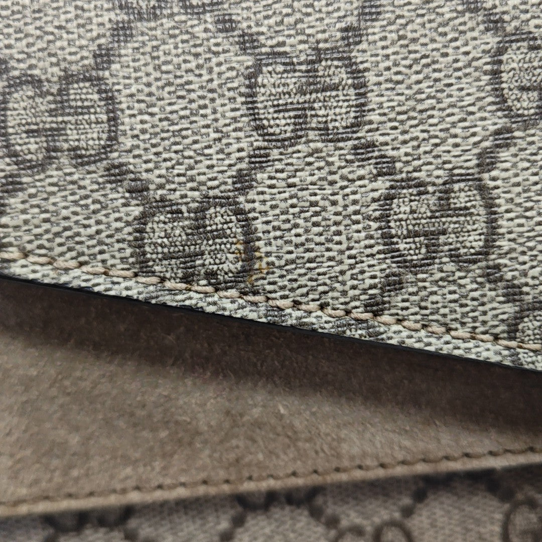 Dionysus Small Monogram Coated Canvas Beige