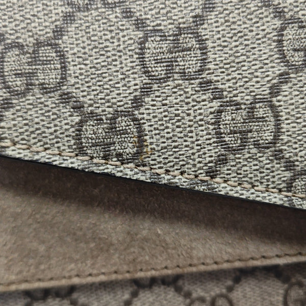Dionysus Small Monogram Coated Canvas Beige