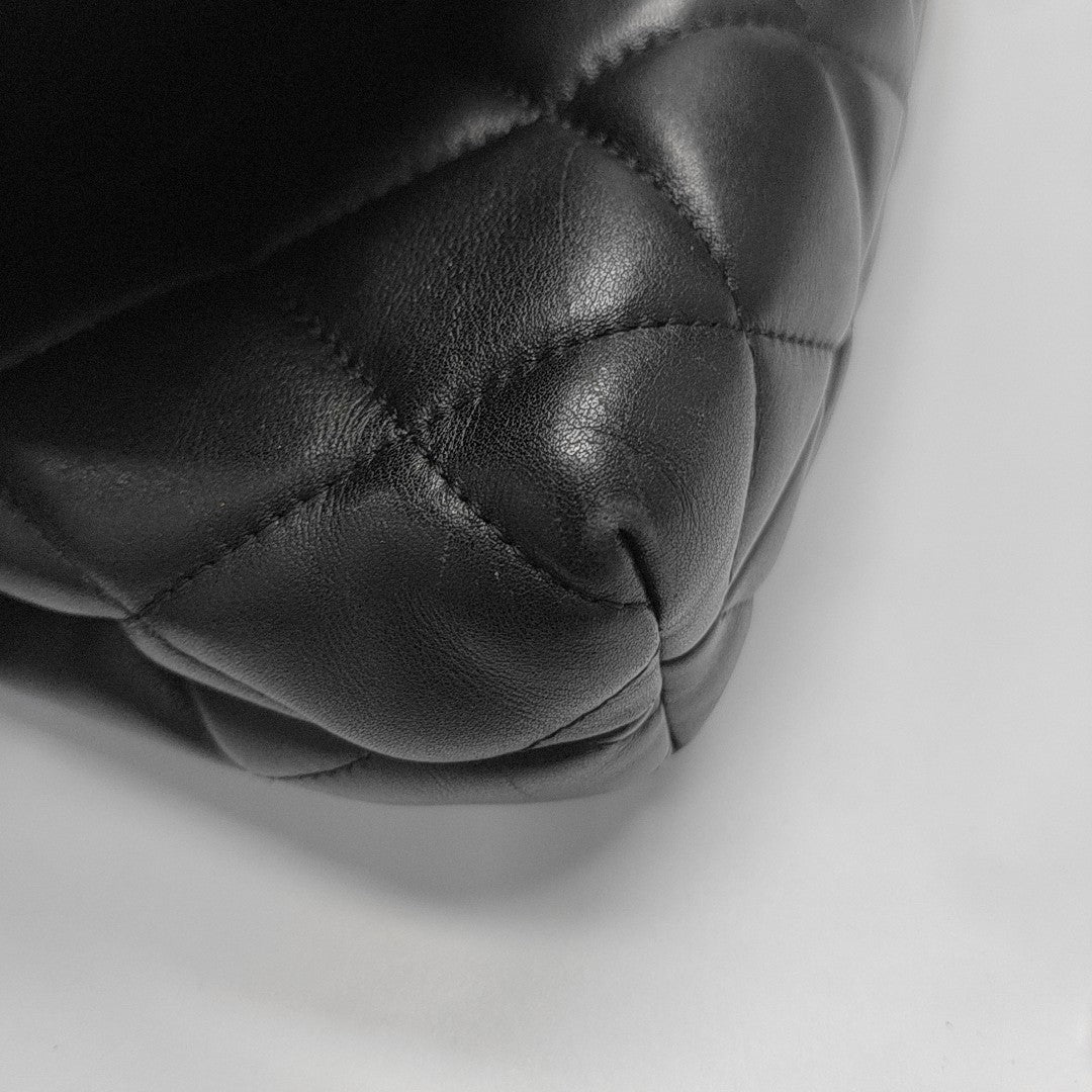 B. Medium Quilted Calfskin Black