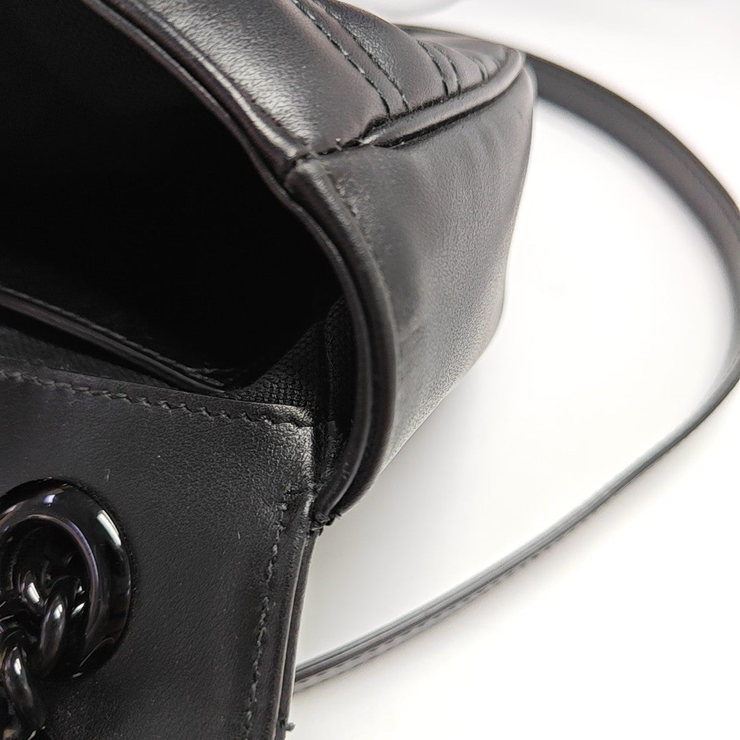 GG Marmont Small Quilted Calfskin Black