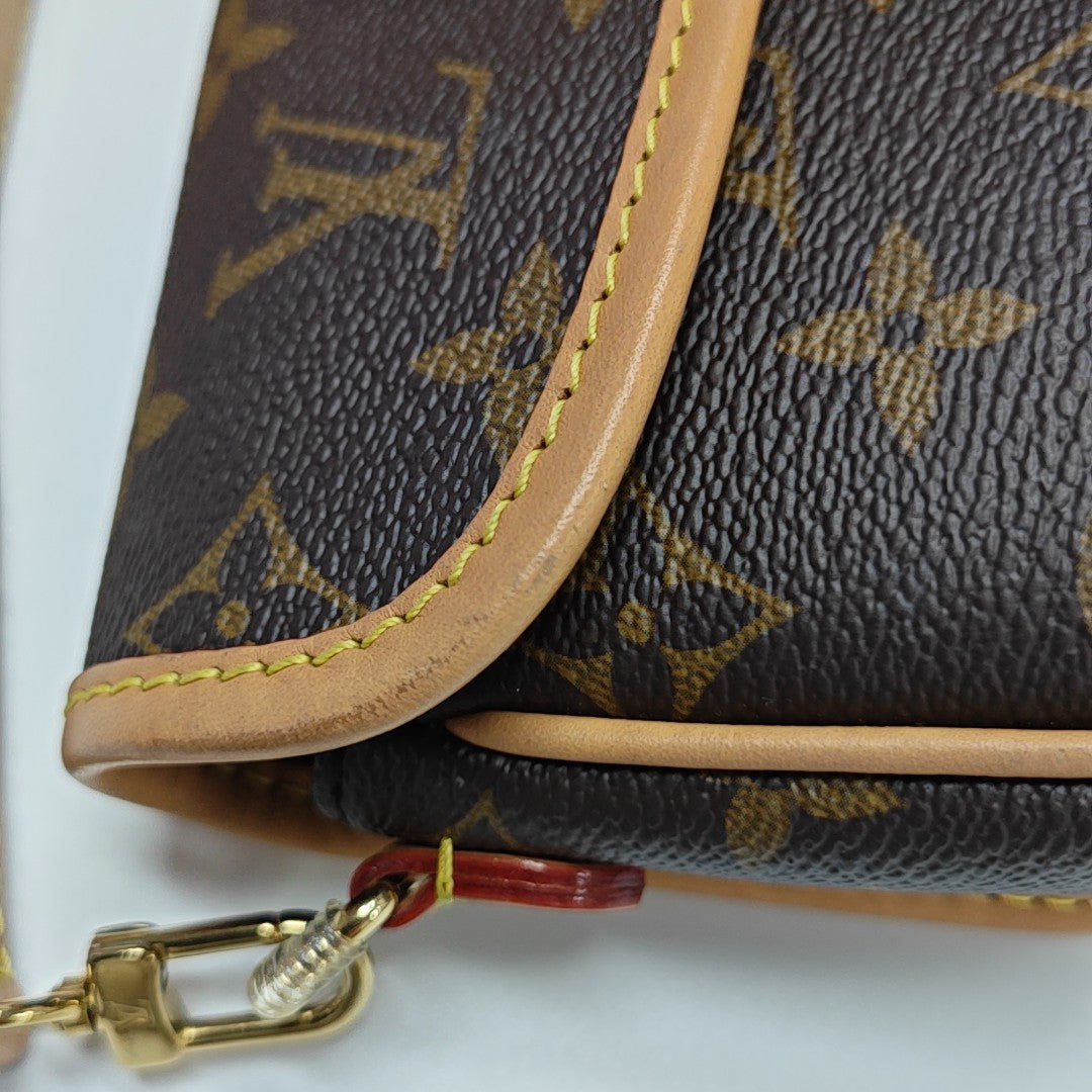 DIANE Nano Monogram Coated Canvas Brown