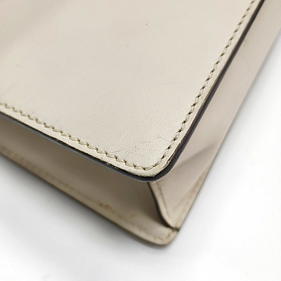 Authenticated pre-owned  Sylvie Small Calfskin White - Shoulder Bag at Looply