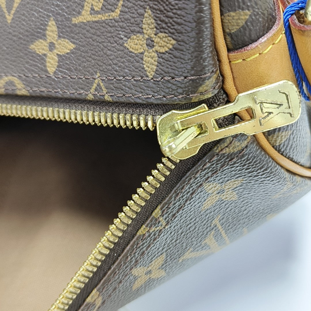 SAC SOUPLE 55 Monogram Coated Canvas Brown