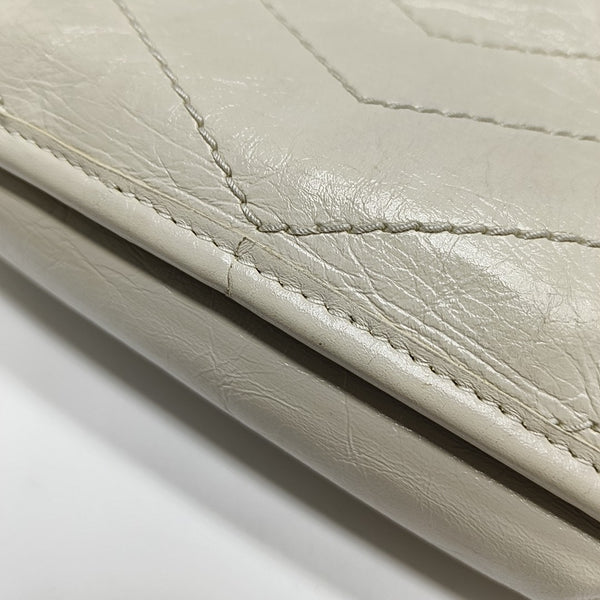 NIKI Small Chevron Calfskin White