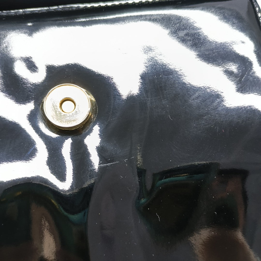Leather Top Handle Bag Black
