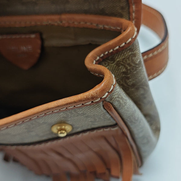 Coated Canvas Belt Bag Brown