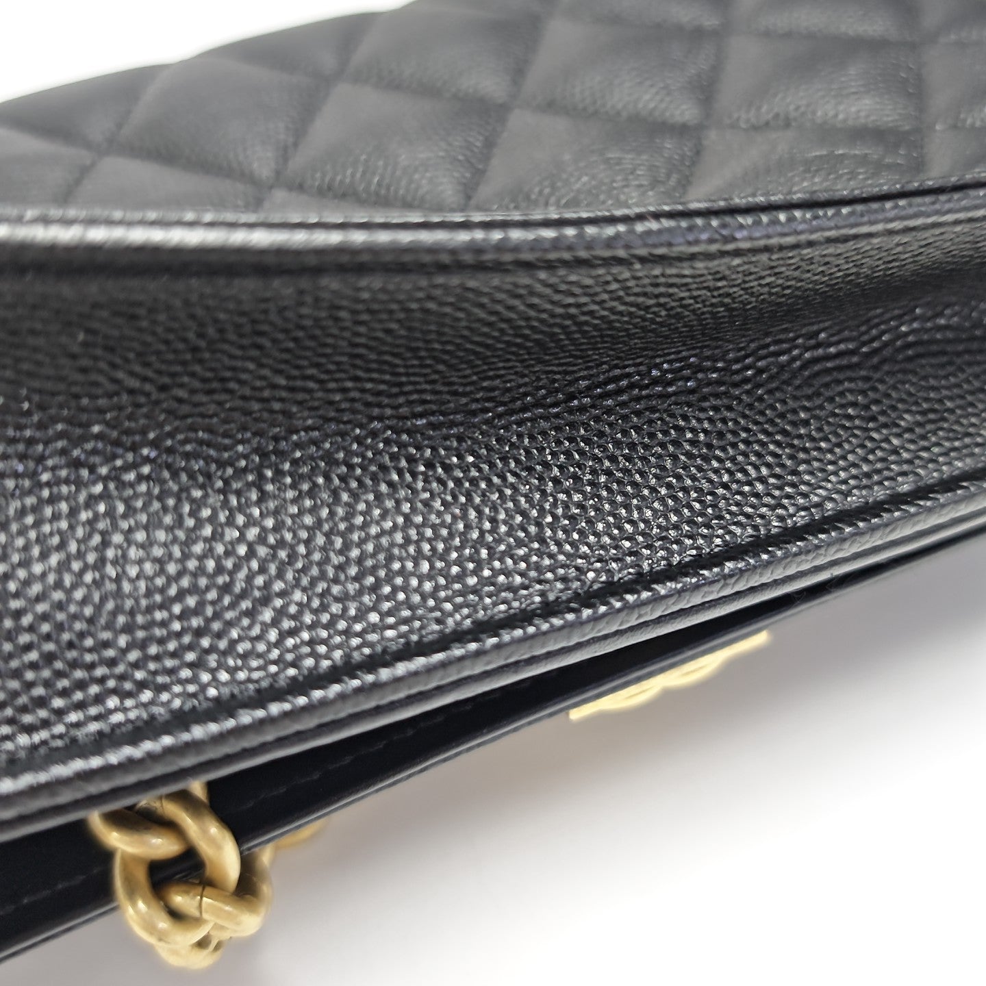 BOY CHANEL Mini Quilted Grained Calfskin Black