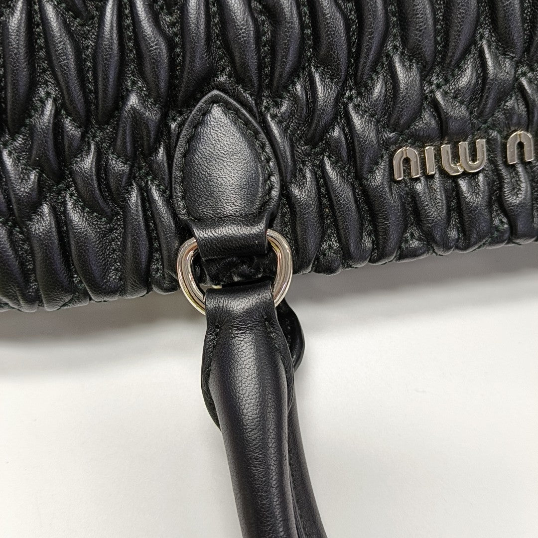 Lambskin Top Handle Bag Black