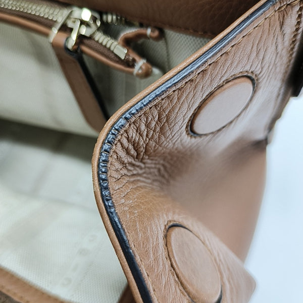 Calfskin Top Handle Bag Brown