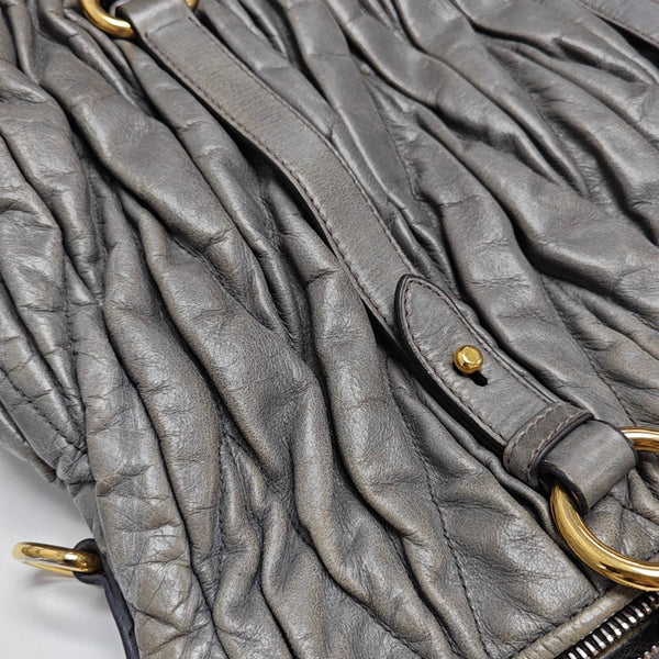 Quilted Calfskin Shoulder Bag Gray