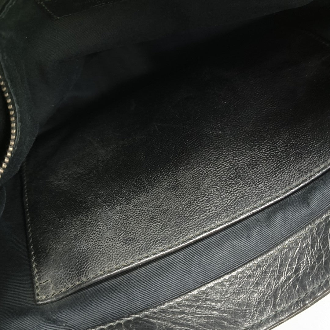 NIKI Medium Chevron Calfskin Black