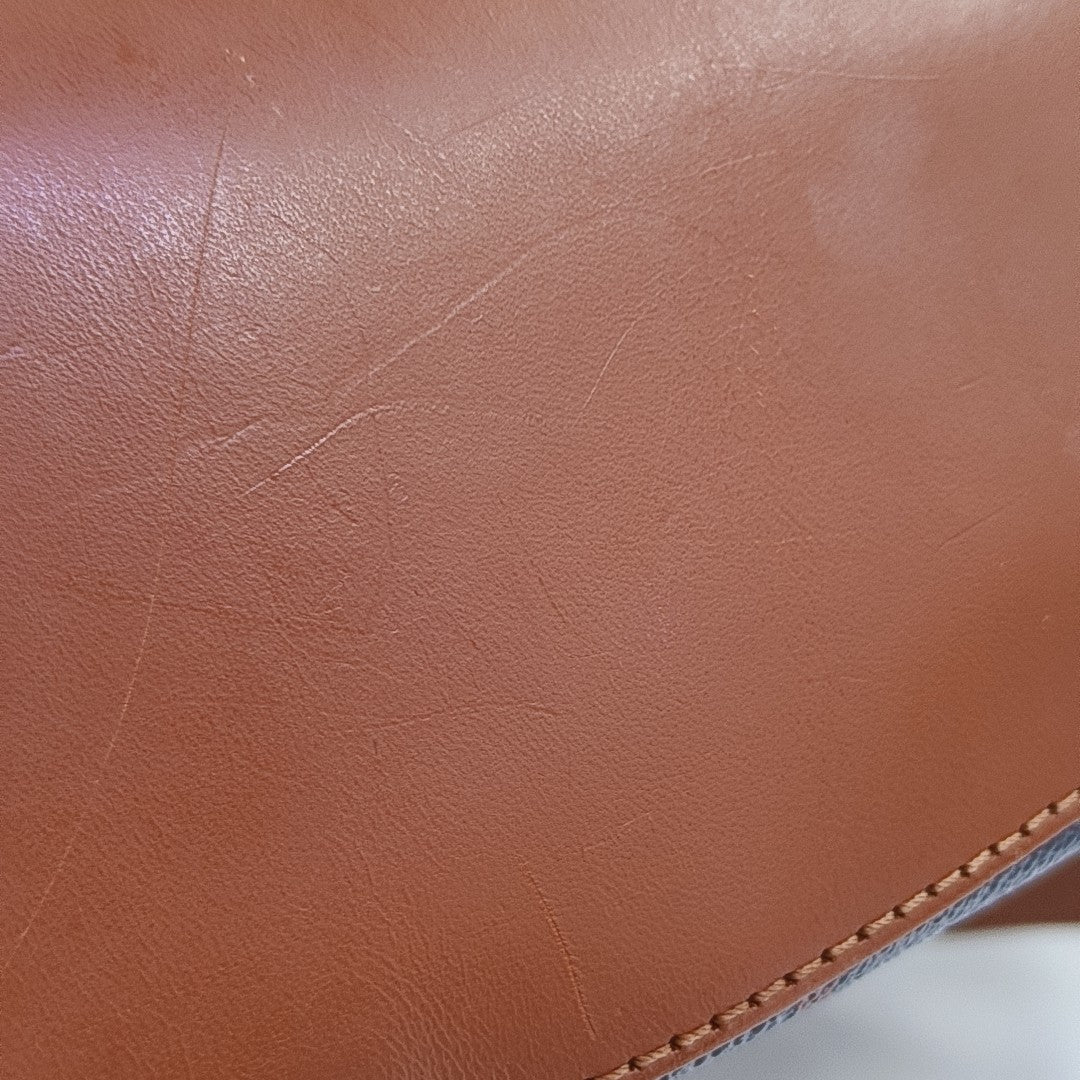 Coated Canvas Shoulder Bag Blue