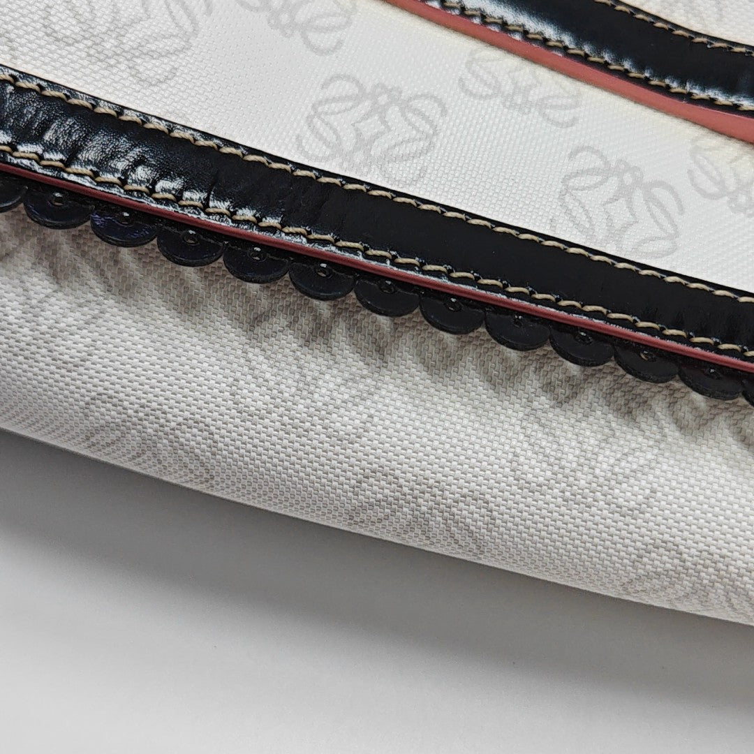 Monogram Coated Canvas Tote Bag White