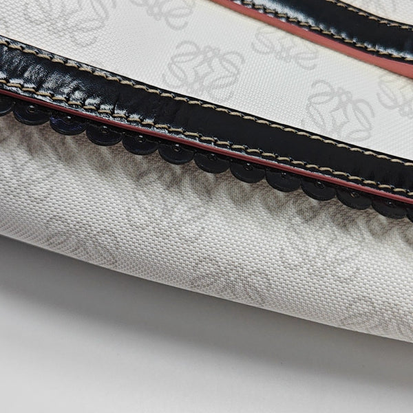 Monogram Coated Canvas Tote Bag White