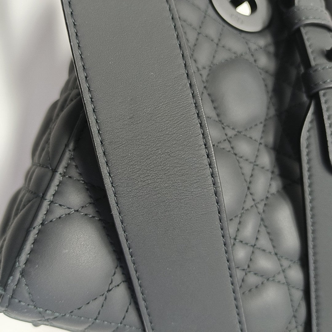 Lady Dior Mini Cannage Calfskin Black