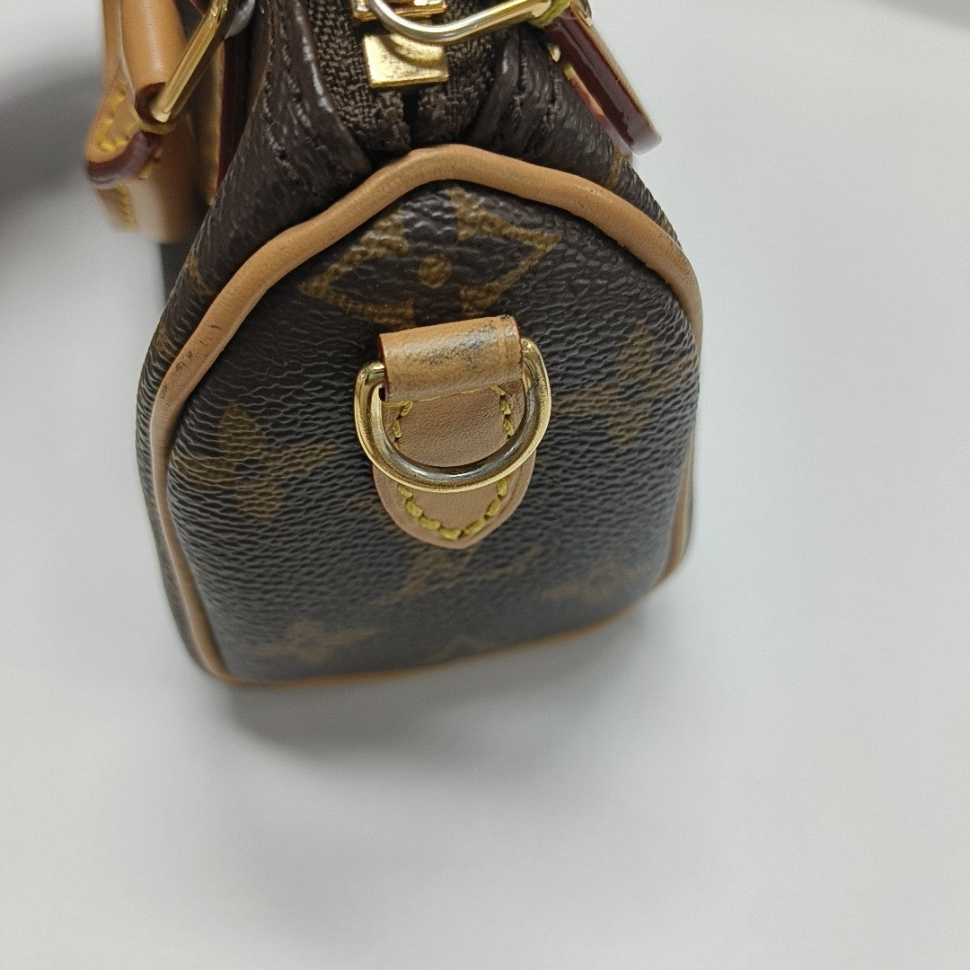 SPEEDY Nano Monogram Coated Canvas Brown