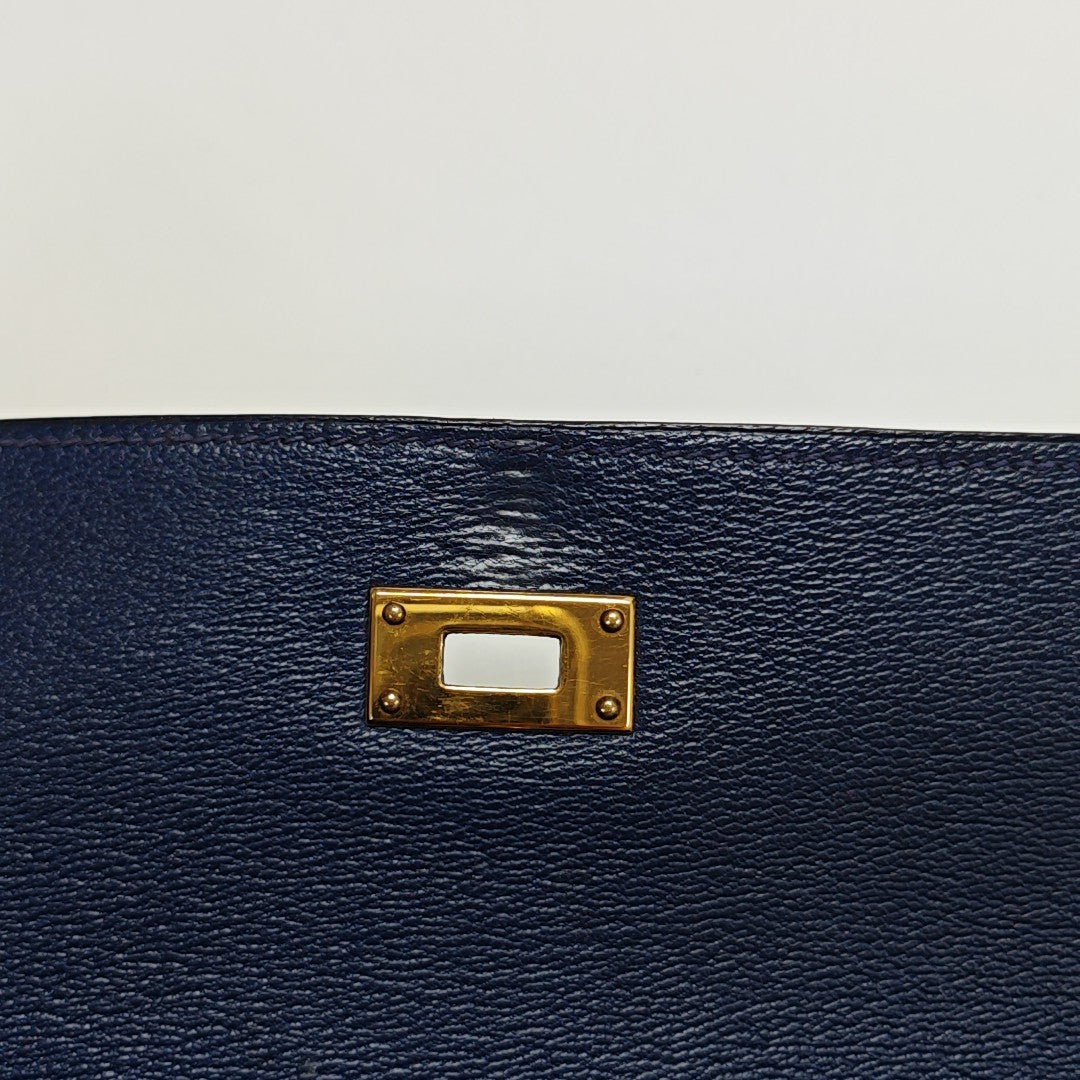 Kelly 20 Shiny Porosus Crocodile Blue Wallet