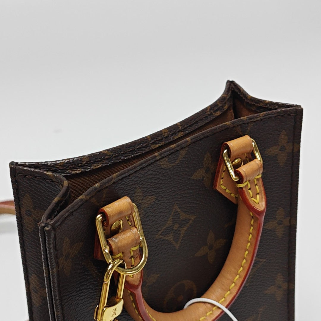 SAC PLAT Mini Monogram Coated Canvas Brown