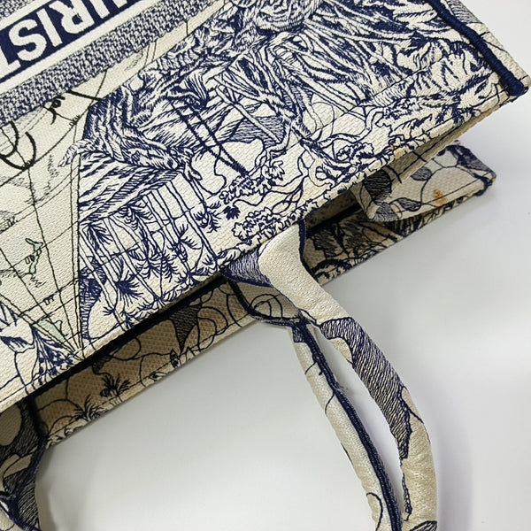 Book Tote Large Canvas Blue
