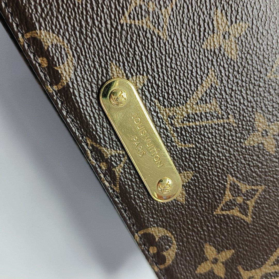 Lily Monogram Coated Canvas Brown