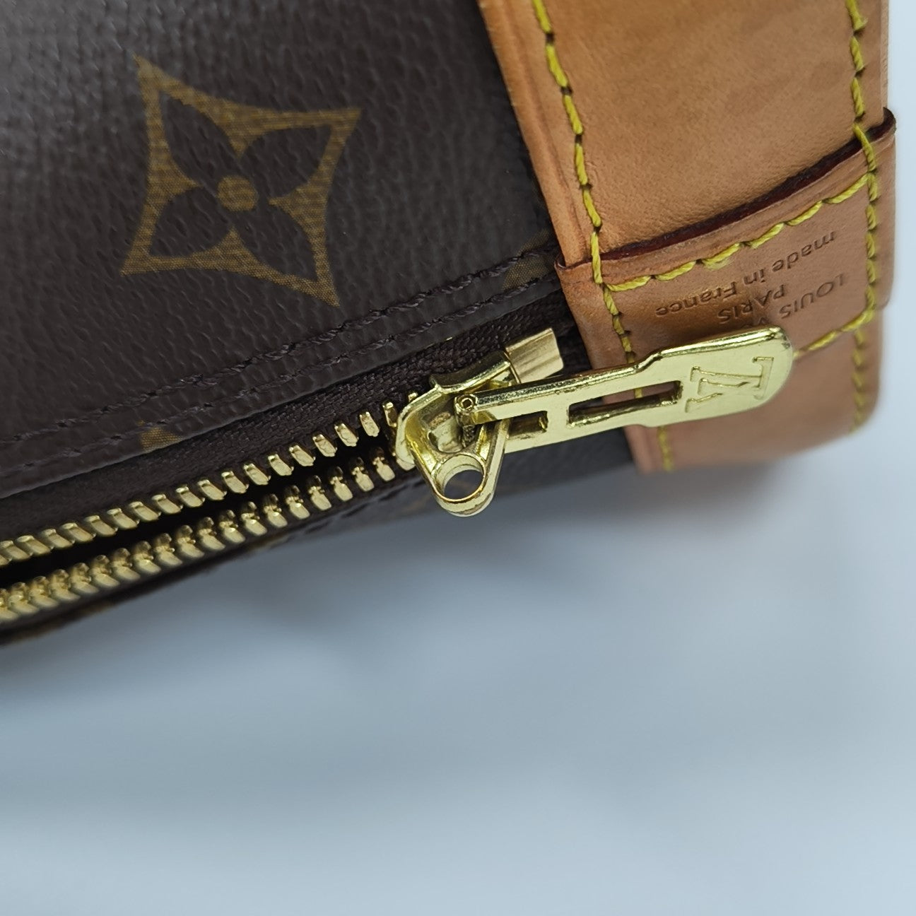 ALMA BB Monogram Coated Canvas Brown