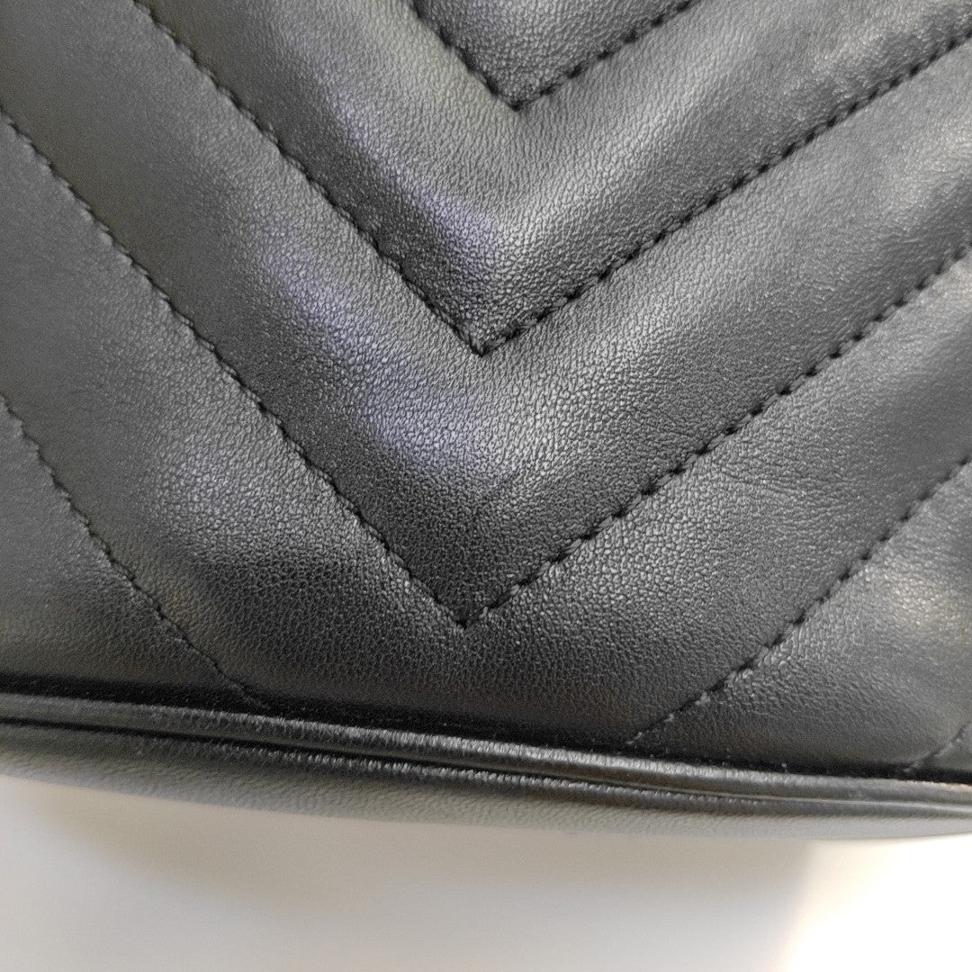 Quilted Lambskin Bucket Bag Black