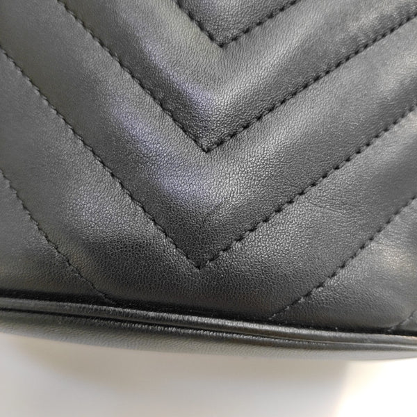 Quilted Lambskin Bucket Bag Black