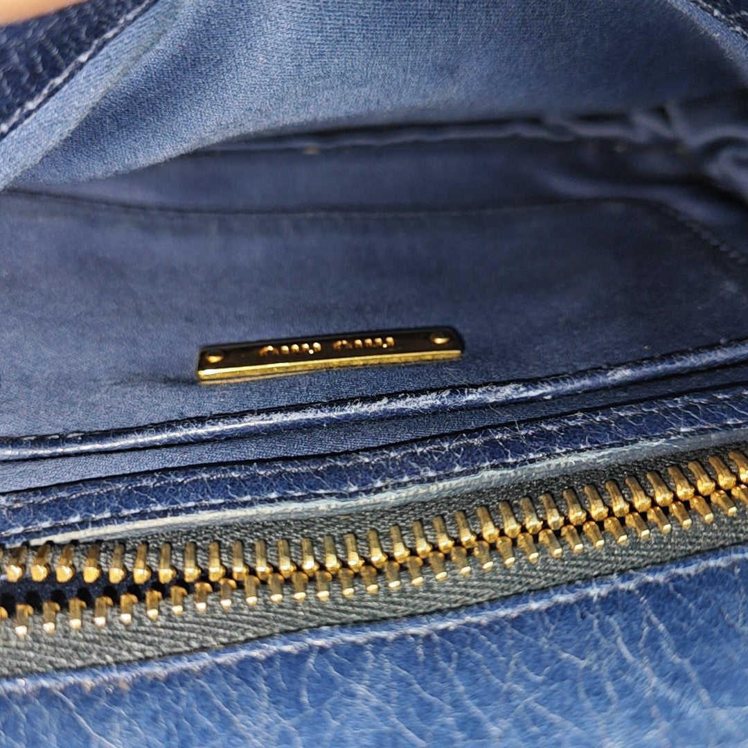 Quilted Lambskin Shoulder Bag Blue