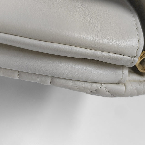 Dior Caro Small Cannage Calfskin White